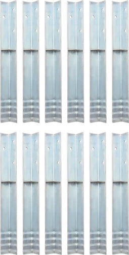 vidaXL - Grondanker - L-vormig - 5x5x50 - cm - gegalvaniseerd - staal - 12 - st