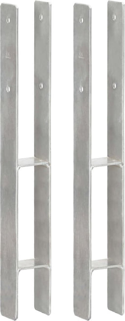vidaXL - Grondankers - 2 - st - 7x6x60 - cm - gegalvaniseerd - staal - zilverkleurig