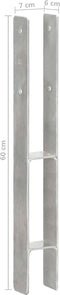 vidaXL - Grondankers - 2 - st - 7x6x60 - cm - gegalvaniseerd - staal - zilverkleurig