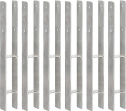 vidaXL - Grondankers - 6 - st - 7x6x60 - cm - gegalvaniseerd - staal - zilverkleurig