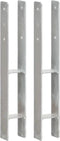 vidaXL - Grondankers - 6 - st - 7x6x60 - cm - gegalvaniseerd - staal - zilverkleurig