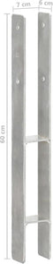 vidaXL - Grondankers - 6 - st - 7x6x60 - cm - gegalvaniseerd - staal - zilverkleurig