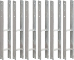 vidaXL - Grondankers - 6 - st - 8x6x60 - cm - gegalvaniseerd - staal - zilverkleurig