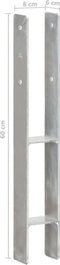vidaXL - Grondankers - 6 - st - 8x6x60 - cm - gegalvaniseerd - staal - zilverkleurig