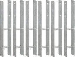 vidaXL - Grondankers - 6 - st - 9x6x60 - cm - gegalvaniseerd - staal - zilverkleurig