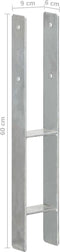 vidaXL - Grondankers - 6 - st - 9x6x60 - cm - gegalvaniseerd - staal - zilverkleurig
