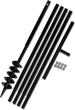 vidaXL - Grondboor - 100 - mm - met - 5 - m - verlengstuk - Staal