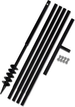 vidaXL - Grondboor - 80 - mm - met - 5 - m - verlengstuk - Staal