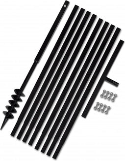 vidaXL - Grondboor - 80mm - met - 9m - verlengstuk - Staal