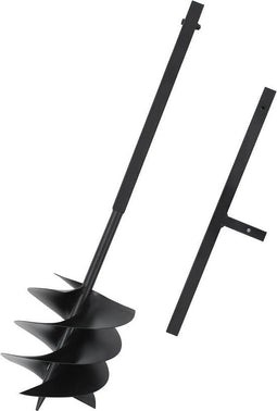 vidaXL - Grondboor - met - handgreep - 250 - mm - staal - zwart