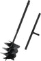 vidaXL - Grondboor - met - handgreep - 250 - mm - staal - zwart