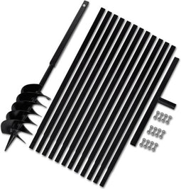 vidaXL - Grondboor - met - handvat - 150 - mm - en - verlengstukken - 13 - m - (staal)