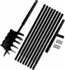 vidaXL - Grondboor - met - handvat - 200 - mm - en - verlengstukken - 9 - m - (staal)