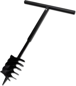 vidaXL - Grondboor - met - handvat - en - schroefkop - 180 - mm - (zwart)