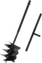 vidaXL - Grondboor - met - handvat - en - schroefkop - 180 - mm - (zwart)