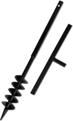 vidaXL - Grondboor - met - handvat - en - schroefkop - (dubbele - schroef) - 100 - mm - (zwart)