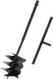 vidaXL - Grondboor - met - handvat - en - schroefkop - (dubbele - schroef) - 100 - mm - (zwart)
