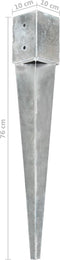 vidaXL - Grondpinnen - 12 - st - 10x10x76 - cm - gegalvaniseerd - staal - zilverkleurig