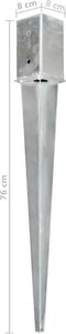 vidaXL - Grondpinnen - 12 - st - 9x9x75 - cm - gegalvaniseerd - staal - zilverkleurig