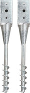 vidaXL - Grondpinnen - 2 - st - 10x10x57 - cm - gegalvaniseerd - staal - zilverkleurig