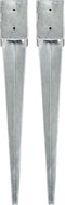vidaXL - Grondpinnen - 2 - st - 10x10x76 - cm - gegalvaniseerd - staal - zilverkleurig