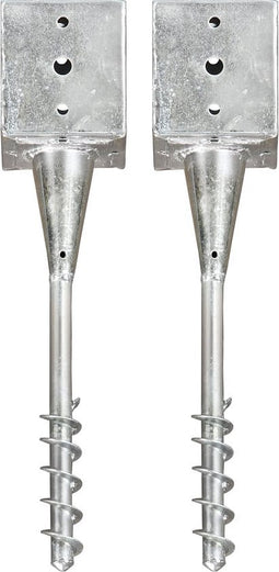 vidaXL - Grondpinnen - 2 - st - 12x12x56 - cm - gegalvaniseerd - staal - zilverkleurig