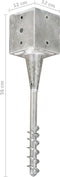vidaXL - Grondpinnen - 2 - st - 12x12x56 - cm - gegalvaniseerd - staal - zilverkleurig