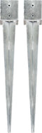 vidaXL - Grondpinnen - 2 - st - 12x12x89 - cm - gegalvaniseerd - staal - zilverkleurig