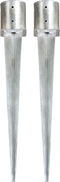 vidaXL - Grondpinnen - 2 - st - 12x91 - cm - gegalvaniseerd - staal - zilverkleurig