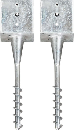 vidaXL Grondpinnen 2 st 14x14x58 cm gegalvaniseerd staal zilverkleurig VDXL_145445