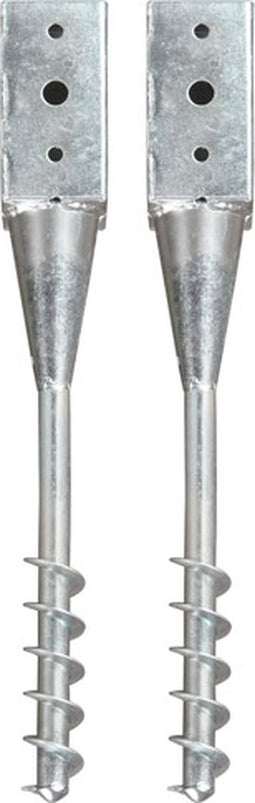 vidaXL - Grondpinnen - 2 - st - 7x7x56 - cm - gegalvaniseerd - staal - zilverkleurig