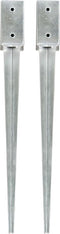 vidaXL - Grondpinnen - 2 - st - 7x7x75 - cm - gegalvaniseerd - staal - zilverkleurig