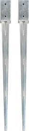 vidaXL - Grondpinnen - 2 - st - 7x7x90 - cm - gegalvaniseerd - staal - zilverkleurig