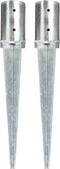 vidaXL - Grondpinnen - 2 - st - 8x61 - cm - gegalvaniseerd - staal - zilverkleurig