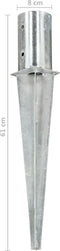vidaXL - Grondpinnen - 2 - st - 8x61 - cm - gegalvaniseerd - staal - zilverkleurig