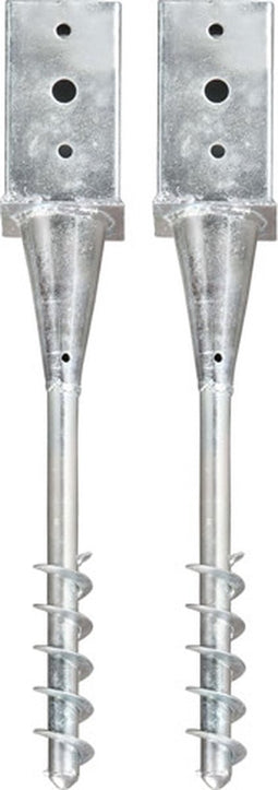 vidaXL - Grondpinnen - 2 - st - 8x8x57 - cm - gegalvaniseerd - staal - zilverkleurig