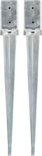 vidaXL - Grondpinnen - 2 - st - 8x8x76 - cm - gegalvaniseerd - staal - zilverkleurig
