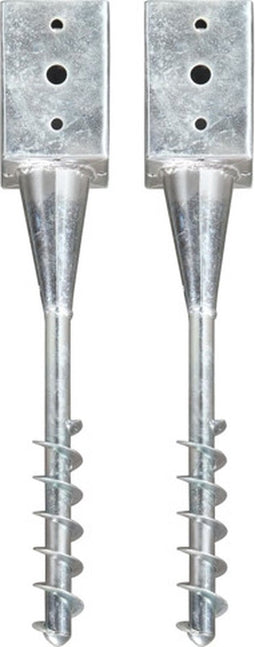 vidaXL - Grondpinnen - 2 - st - 9x9x56 - cm - gegalvaniseerd - staal - zilverkleurig