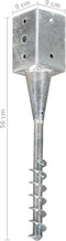 vidaXL - Grondpinnen - 2 - st - 9x9x56 - cm - gegalvaniseerd - staal - zilverkleurig