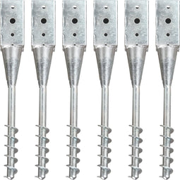 vidaXL - Grondpinnen - 6 - st - 10x10x57 - cm - gegalvaniseerd - staal - zilverkleurig