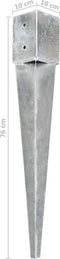 vidaXL - Grondpinnen - 6 - st - 10x10x76 - cm - gegalvaniseerd - staal - zilverkleurig