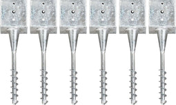 vidaXL - Grondpinnen - 6 - st - 14x14x58 - cm - gegalvaniseerd - staal - zilverkleurig