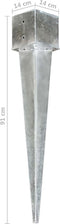 vidaXL - Grondpinnen - 6 - st - 14x14x91 - cm - gegalvaniseerd - staal - zilverkleurig