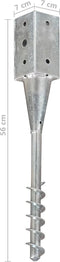 vidaXL - Grondpinnen - 6 - st - 7x7x56 - cm - gegalvaniseerd - staal - zilverkleurig