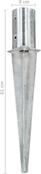 vidaXL - Grondpinnen - 6 - st - 8x61 - cm - gegalvaniseerd - staal - zilverkleurig