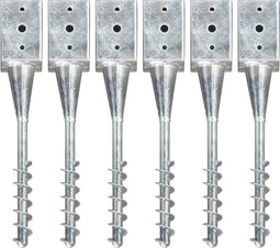 vidaXL - Grondpinnen - 6 - st - 9x9x56 - cm - gegalvaniseerd - staal - zilverkleurig