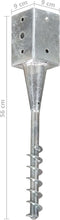 vidaXL - Grondpinnen - 6 - st - 9x9x56 - cm - gegalvaniseerd - staal - zilverkleurig