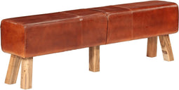 vidaXL - Gymbok - 160 - cm - echt - leer - bruin