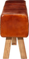 vidaXL - Gymbok - 160 - cm - echt - leer - bruin