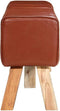 vidaXL - Gymbok - 160 - cm - echt - leer - bruin